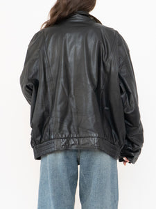 Vintage x Made in Korea x Black, Brown Leather Bomber (S-L)