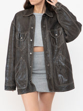 Load image into Gallery viewer, Vintage x DANIER x Deep Brown Crackled Leather Jacket (XS-L)