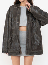 Load image into Gallery viewer, Vintage x DANIER x Deep Brown Crackled Leather Jacket (XS-L)