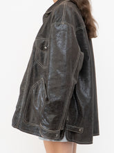 Load image into Gallery viewer, Vintage x DANIER x Deep Brown Crackled Leather Jacket (XS-L)