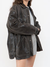 Load image into Gallery viewer, Vintage x DANIER x Deep Brown Crackled Leather Jacket (XS-L)
