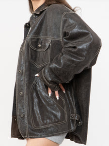 Vintage x DANIER x Deep Brown Crackled Leather Jacket (XS-L)