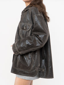 Vintage x DANIER x Deep Brown Crackled Leather Jacket (XS-L)