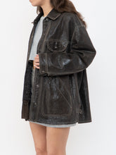 Load image into Gallery viewer, Vintage x DANIER x Deep Brown Crackled Leather Jacket (XS-L)
