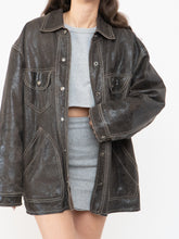 Load image into Gallery viewer, Vintage x DANIER x Deep Brown Crackled Leather Jacket (XS-L)