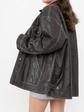 Load image into Gallery viewer, Vintage x DANIER x Deep Brown Crackled Leather Jacket (XS-L)