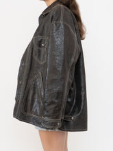 Load image into Gallery viewer, Vintage x DANIER x Deep Brown Crackled Leather Jacket (XS-L)