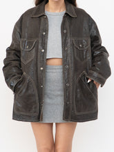 Load image into Gallery viewer, Vintage x DANIER x Deep Brown Crackled Leather Jacket (XS-L)