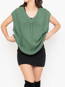 Vintage x Made in Italy x Green Cotton Knit Vest (S-L)