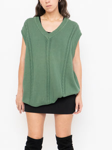Vintage x Made in Italy x Green Cotton Knit Vest (S-L)