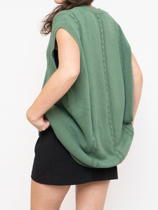 Vintage x Made in Italy x Green Cotton Knit Vest (S-L)