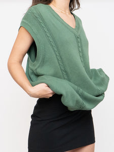 Vintage x Made in Italy x Green Cotton Knit Vest (S-L)