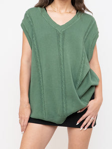 Vintage x Made in Italy x Green Cotton Knit Vest (S-L)
