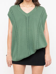 Vintage x Made in Italy x Green Cotton Knit Vest (S-L)