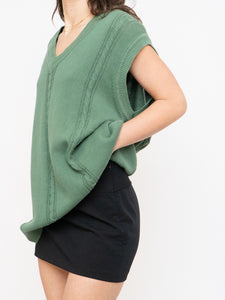 Vintage x Made in Italy x Green Cotton Knit Vest (S-L)