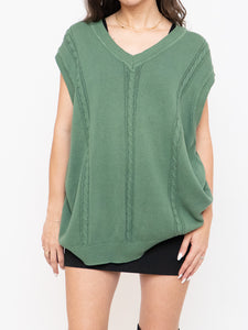 Vintage x Made in Italy x Green Cotton Knit Vest (S-L)