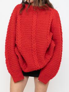 Vintage x Red Cozy Hand-Knit Sweater (XS-XL)
