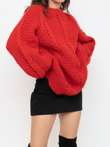 Vintage x Red Cozy Hand-Knit Sweater (XS-XL)