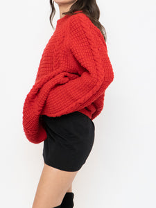 Vintage x Red Cozy Hand-Knit Sweater (XS-XL)