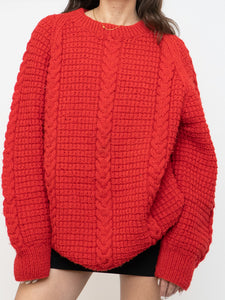 Vintage x Red Cozy Hand-Knit Sweater (XS-XL)