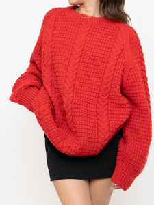 Vintage x Red Cozy Hand-Knit Sweater (XS-XL)