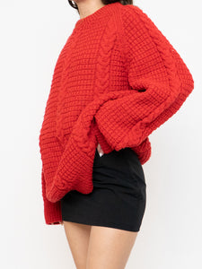 Vintage x Red Cozy Hand-Knit Sweater (XS-XL)