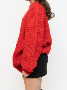 Vintage x Red Cozy Hand-Knit Sweater (XS-XL)