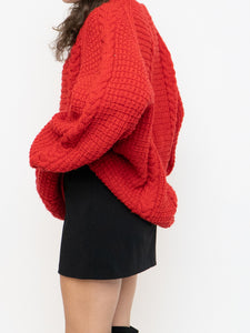 Vintage x Red Cozy Hand-Knit Sweater (XS-XL)