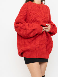 Vintage x Red Cozy Hand-Knit Sweater (XS-XL)