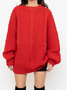 Vintage x Red Cozy Hand-Knit Sweater (XS-XL)