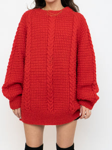 Vintage x Red Cozy Hand-Knit Sweater (XS-XL)