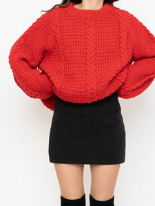 Vintage x Red Cozy Hand-Knit Sweater (XS-XL)