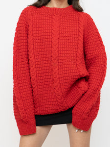 Vintage x Red Cozy Hand-Knit Sweater (XS-XL)
