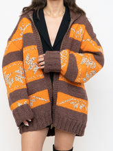 Load image into Gallery viewer, Vintage x COWICHAN Orange &amp; Brown Patterned Hand-Knit Jacket (M-XL)