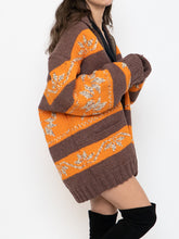Load image into Gallery viewer, Vintage x COWICHAN Orange &amp; Brown Patterned Hand-Knit Jacket (M-XL)