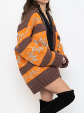 Load image into Gallery viewer, Vintage x COWICHAN Orange &amp; Brown Patterned Hand-Knit Jacket (M-XL)