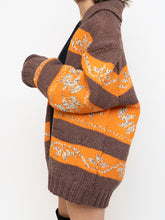 Load image into Gallery viewer, Vintage x COWICHAN Orange &amp; Brown Patterned Hand-Knit Jacket (M-XL)
