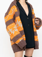 Load image into Gallery viewer, Vintage x COWICHAN Orange &amp; Brown Patterned Hand-Knit Jacket (M-XL)
