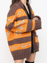 Load image into Gallery viewer, Vintage x COWICHAN Orange &amp; Brown Patterned Hand-Knit Jacket (M-XL)
