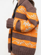 Load image into Gallery viewer, Vintage x COWICHAN Orange &amp; Brown Patterned Hand-Knit Jacket (M-XL)