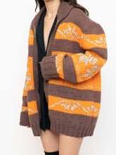 Load image into Gallery viewer, Vintage x COWICHAN Orange &amp; Brown Patterned Hand-Knit Jacket (M-XL)