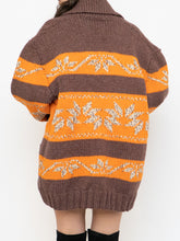 Load image into Gallery viewer, Vintage x COWICHAN Orange &amp; Brown Patterned Hand-Knit Jacket (M-XL)