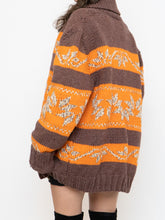 Load image into Gallery viewer, Vintage x COWICHAN Orange &amp; Brown Patterned Hand-Knit Jacket (M-XL)