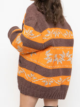 Load image into Gallery viewer, Vintage x COWICHAN Orange &amp; Brown Patterned Hand-Knit Jacket (M-XL)