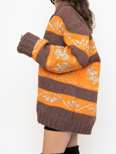 Load image into Gallery viewer, Vintage x COWICHAN Orange &amp; Brown Patterned Hand-Knit Jacket (M-XL)