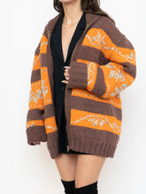 Load image into Gallery viewer, Vintage x COWICHAN Orange &amp; Brown Patterned Hand-Knit Jacket (M-XL)