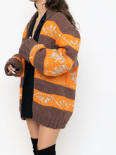 Load image into Gallery viewer, Vintage x COWICHAN Orange &amp; Brown Patterned Hand-Knit Jacket (M-XL)