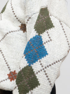 Vintage x Wool-Blend Knit Argyle Sweater (XS-L)