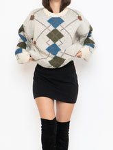 Load image into Gallery viewer, Vintage x Wool-Blend Knit Argyle Sweater (XS-L)