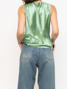 Vintage x Light Green Pure Silk Top (S, M)